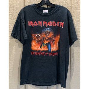 Vintage Iron Maiden T Shirt Number Of The Beast Single Bruce Dickinson Mens M